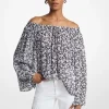 Top de ombros descobertos em Georgette com padrão floral | Michael Kors [PT]