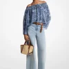 Top de ombros descobertos em Georgette com padrão floral e efeito tingido | Michael Kors [PT]