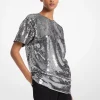 T-shirt de corte grande em malha com lantejoulas | Michael Kors [PT]