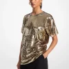 T-shirt de corte grande em malha com lantejoulas | Michael Kors [PT]