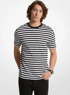 T-shirt em algodão pima às riscas | Michael Kors [PT]