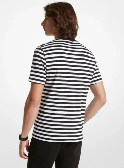 T-shirt em algodão pima às riscas | Michael Kors [PT]