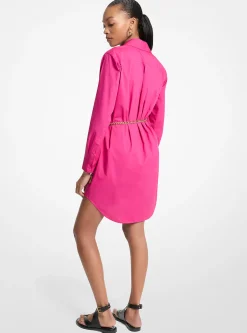 Vestido camiseiro com cinto em algodão elástico | Michael Kors [PT]