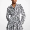 Vestido camiseiro em crepe de cetim com estampado floral | Michael Kors [PT]