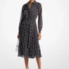 Vestido camiseiro em georgette às bolinhas | Michael Kors [PT]