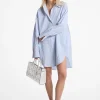 Vestido camiseiro em popelina de algodão enrugado | Michael Kors [PT]