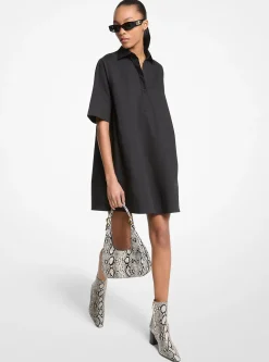 Vestido camiseiro em popelina de algodão elástico | Michael Kors [PT]