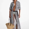 Vestido camiseiro em tela de algodão com estampado floral | Michael Kors [PT]