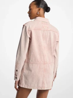 Vestido camiseiro mini em ganga tingida | Michael Kors [PT]