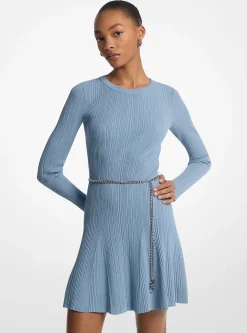 Vestido com cinto em malha elástica | Michael Kors [PT]