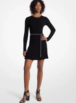 Vestido com cinto em malha elástica | Michael Kors [PT]