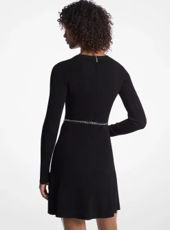 Vestido com cinto em malha elástica | Michael Kors [PT]
