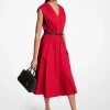 Vestido com cinto em popelina de algodão elástico | Michael Kors [PT]