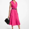 Vestido com cinto em popelina de algodão elástico | Michael Kors [PT]