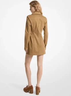 Vestido com cordões em algodão orgânico elástico | Michael Kors [PT]