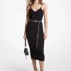 Vestido com corpete e cinto de viscose elástica canelada | Michael Kors [PT]