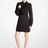 Vestido com gola e laçada em moiré | Michael Kors [PT]