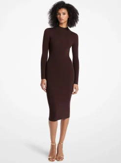 Vestido com meia gola em mistura de lã elástica | Michael Kors [PT]