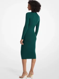 Vestido com meia gola em mistura de lã elástica | Michael Kors [PT]