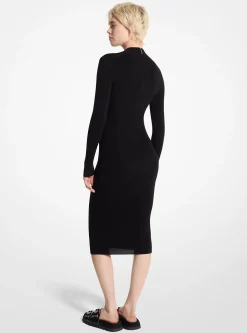 Vestido com meia gola em mistura de lã elástica | Michael Kors [PT]