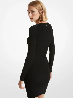 Vestido com recorte em malha elástica canelada | Michael Kors [PT]