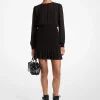 Vestido de manga comprida franzido em georgette | Michael Kors [PT]