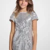 Vestido de manga curta com frente torcida e lantejoulas | Michael Kors [PT]