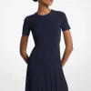 Vestido de manga curta em malha canelada | Michael Kors [PT]