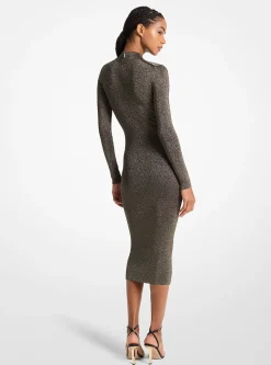 Vestido de meia gola em malha metalizada | Michael Kors [PT]