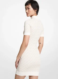 Vestido de meia-gola com jacquard com logótipo | Michael Kors [PT]