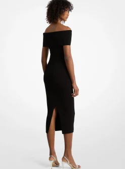Vestido de ombros descobertos em malha elástica | Michael Kors [PT]