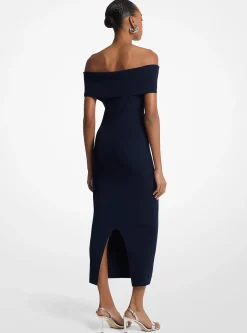 Vestido de ombros descobertos em malha elástica | Michael Kors [PT]