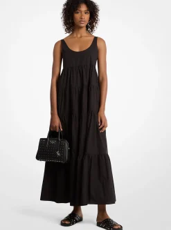 Vestido em camadas em algodão elástico | Michael Kors [PT]