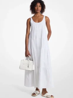 Vestido em camadas em algodão elástico | Michael Kors [PT]
