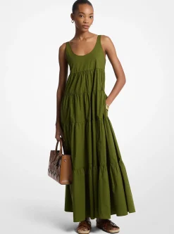 Vestido em camadas em algodão elástico | Michael Kors [PT]
