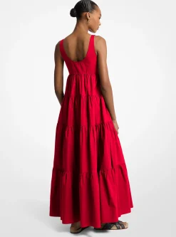 Vestido em camadas em algodão elástico | Michael Kors [PT]