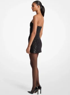 Vestido em crepe elástico com lantejoulas às bolinhas | Michael Kors [PT]
