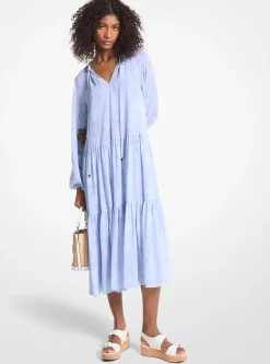 Vestido em georgette estampado adornado | Michael Kors [PT]
