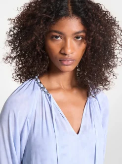 Vestido em georgette estampado adornado | Michael Kors [PT]