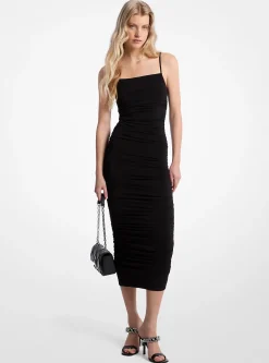 Vestido em malha mate elástica franzido | Michael Kors [PT]
