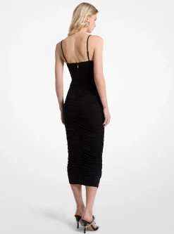 Vestido em malha mate elástica franzido | Michael Kors [PT]