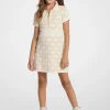 Vestido em malha texturada com fecho de correr a 1/4 e brilhante Empire | Michael Kors [PT]