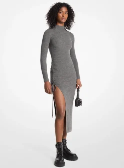 Vestido franzido em lã elástica | Michael Kors [PT]