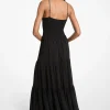 Vestido maxi com decote halter em georgette franzido | Michael Kors [PT]