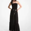 Vestido maxi em georgette franzido em camadas | Michael Kors [PT]