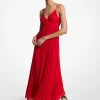 Vestido maxi em georgette franzido | Michael Kors [PT]