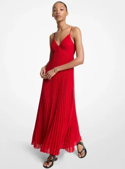 Vestido maxi em georgette franzido | Michael Kors [PT]