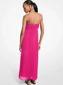Vestido maxi em georgette franzido | Michael Kors [PT]