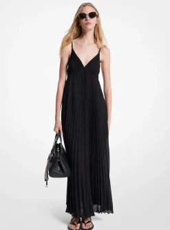 Vestido maxi em georgette franzido | Michael Kors [PT]