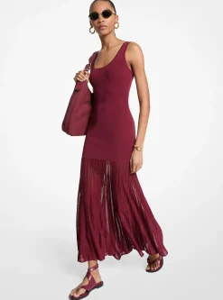 Vestido maxi em mistura de viscose elástica transparente | Michael Kors [PT]